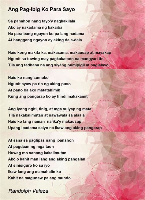 Ikaw ay karibal ko sa pag ibig in English with examples .